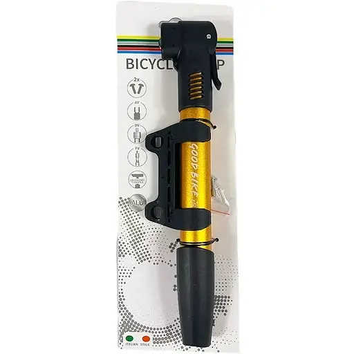 Насос ручной для велосипеда Good Bike Dual Alu AV, FV, DV желтый - фото 10