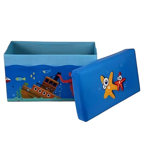 Складной короб-органайзер C 68853 из картона и ткани 59.5 × 31 × 35.5 см - фото 2