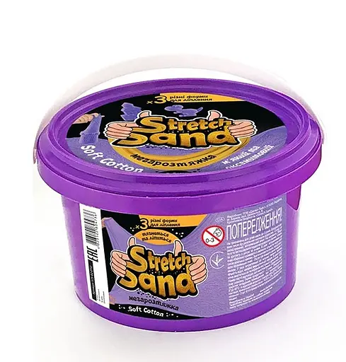 Кінетичний пісок "Stretch Sand" STS-02-01U Danko Toys 400 гр, у відрі (4823102804736) Фіолетовий - фото 1