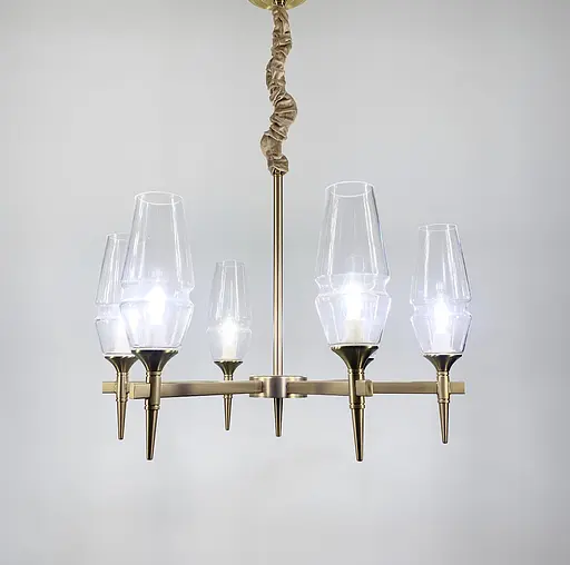 Підвісна люстра Lita із видовженими плафонами Line.F Кількість ламп 6 - фото 6