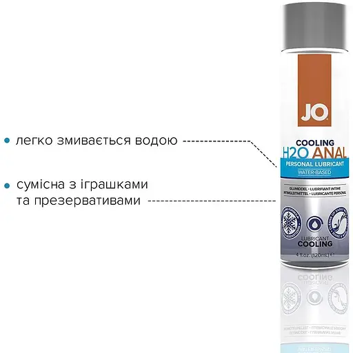Анальна змазка System JO Anal H2O - Cooling (120 мл) - фото 3