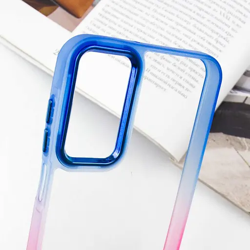 Чехол TPU+PC Fresh sip series для Samsung Galaxy A24 4G Розовый / Синий - фото 5