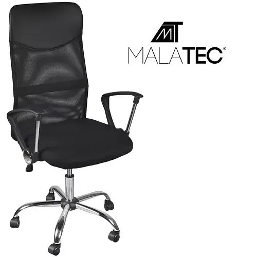Офісне крісло Malatec MESH 23236 чорное, ергономічне, сетка, TILT - фото 2