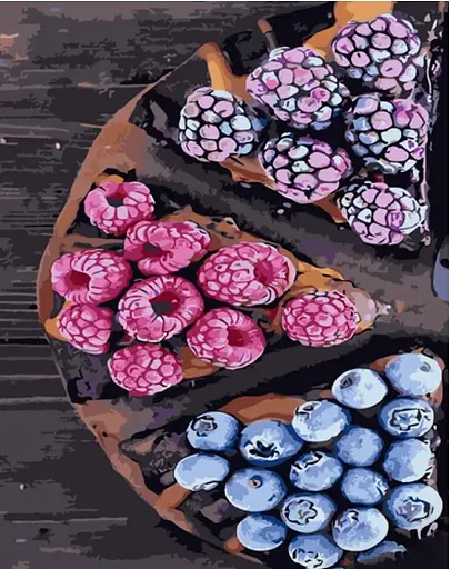 Набір для розпису по номерах Ягідний пиріг, Strateg, 40x50 см, GS1259