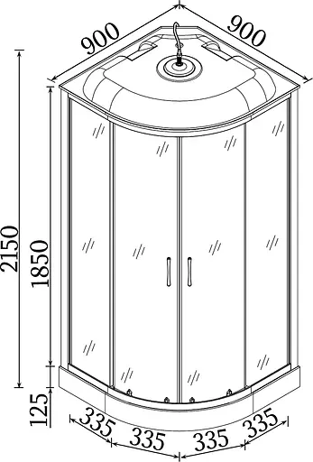 Душовий бокс BRAVO BARYCZ L90GBS (L90B) - фото 6
