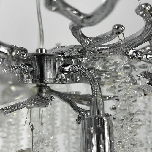 Вишукана підвісна срібна люстра з кришталевим камінням Ø 50 см | Арт. 33001-460 CH | Line F - фото 4