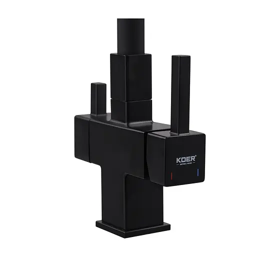 Смеситель для кухни на две воды Koer KB-72023-05 KR5009 Черный матовый - фото 6