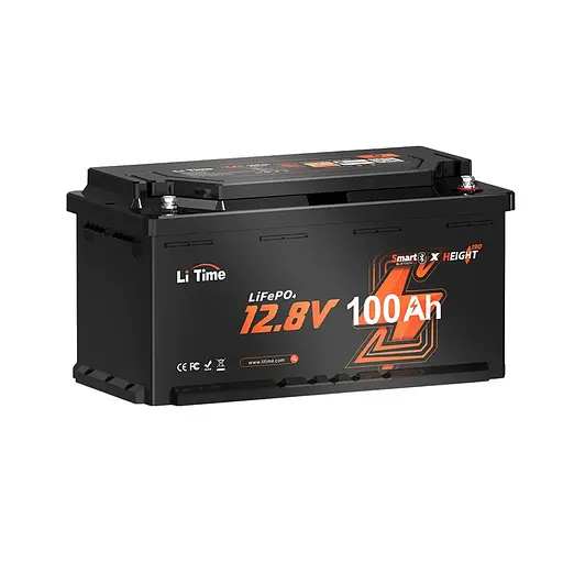 Акумуляторна батарея літій-залізо-фосфатна з Bluetooth 12.8В 100А*год LiFePO4 LiTime H190 L12V100-100-H190-BT-4-AC150 (44-00515) - фото 1