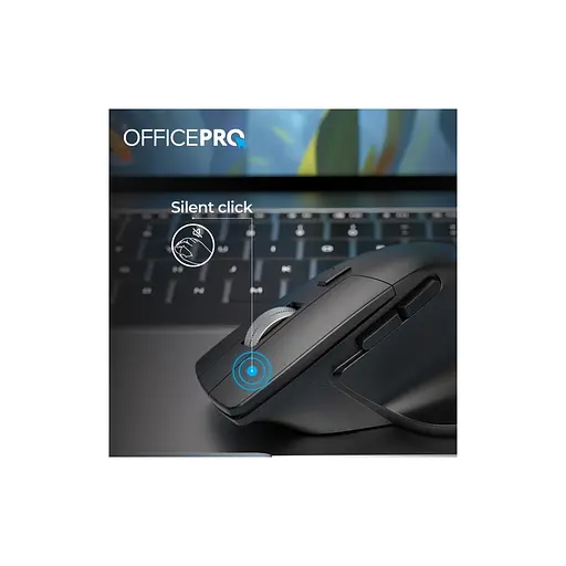 Мышь OfficePro M395B Silent Click Ergonomic Wireless Black (M395B) - фото 10