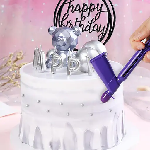 Пістолет шприц кондитерський для декорування тортів та капкейків цукровими намистинами та перлинами, Kitchen Master Фіолетовий 87730 - фото 5