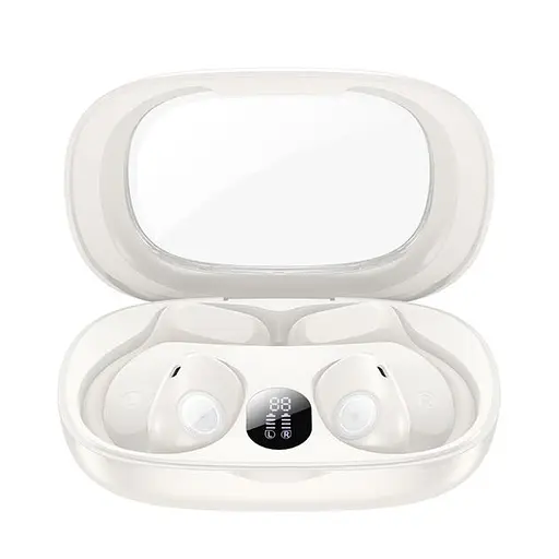 Беспроводные TWS наушники Hoco EA1, открытые, BT5.3, 90mAh, 500mAh, 10h, milky white - фото 2