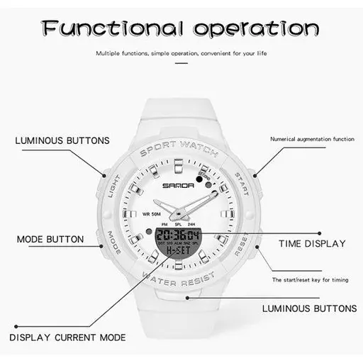 Часы женские наручные Sanda Easy (Белые) - фото 8
