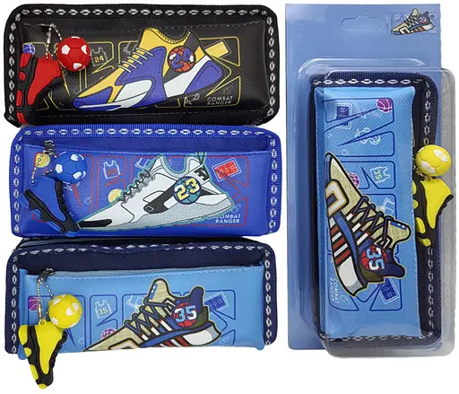 Пенал-косметичка із підвіскою М’яч-кросівок, 2 змійки, 2526 (В асортименті) - фото 2