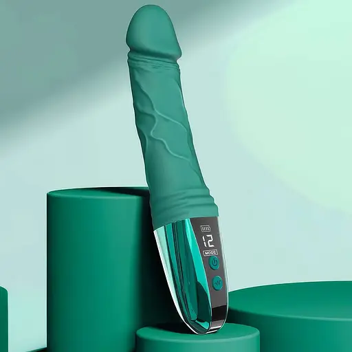 Реалістичний вібратор Satisfyer 23 см силіконовий з 12 режимами для жінок зелений - фото 2