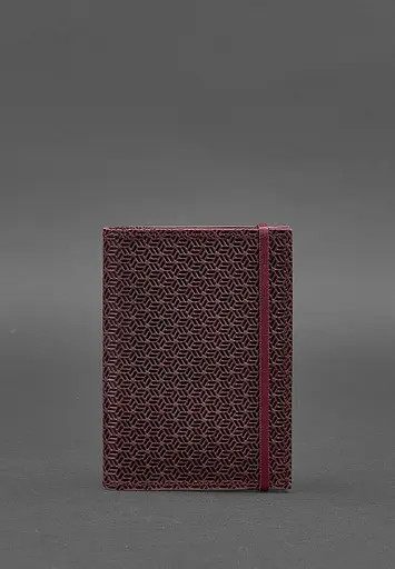 Шкіряна обкладинка для паспорта 2.0 бордова Карбон - фото 2