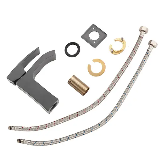 Змішувач для умивальника Gappo G1007-9 збройова сталь Графітовий хром - фото 4