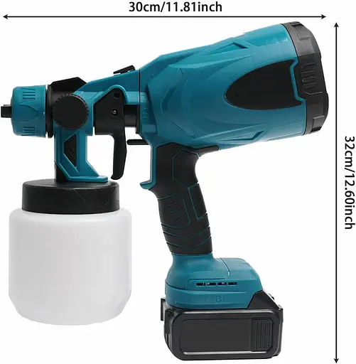 800 мл Акумуляторний електричний пістолет-розпилювач Airbrush Високопотужний розпилювач фарби з 2 батареями - фото 4