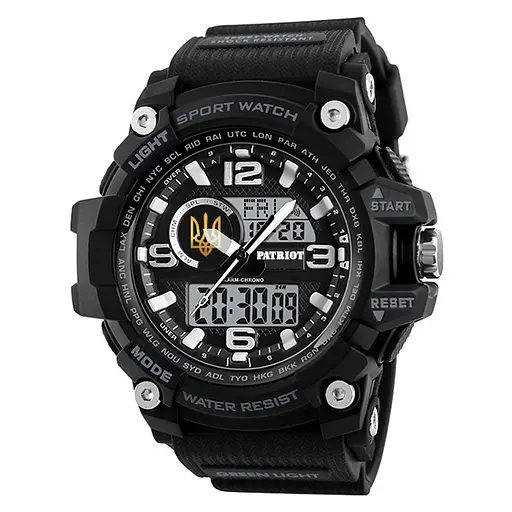 Наручний годинник чоловічий 012BKUAGD Тризуб золото Чорні + Коробка Patriot acs0030999 - фото 2