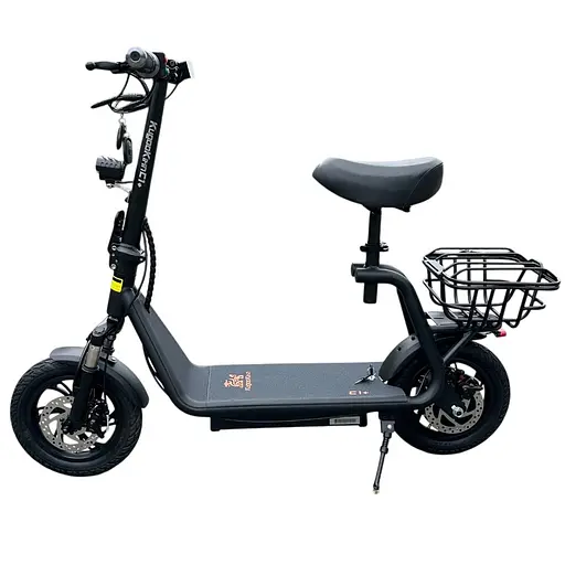 Электросамокат KUGOO Kirin C1+ Plus 18Ah 1000W черный, с усиленной корзинкой - фото 1