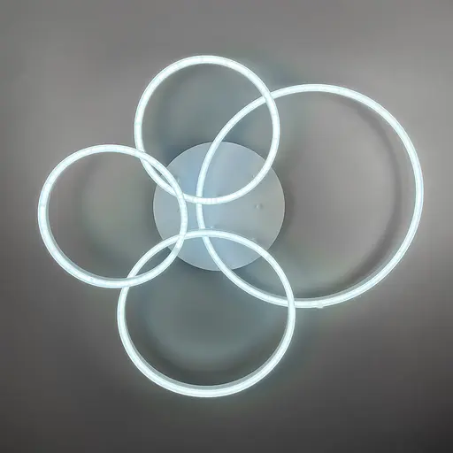 Сучасний LED світильник на 4 кільця у білому корпусі | Арт. A 55021/4 WT | Line F - фото 3