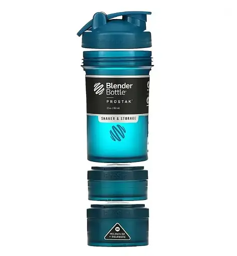 Шейкер спортивний BlenderBottle ProStak 22oz/650 мл з 2-ма контейнерами Navy (PS 22oz Navy) - фото 2