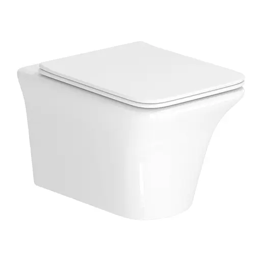 Унитаз подвесной Imprese Elanta Rimless сиденье Duroplast Slim slow-closing, white i11565, Белый - фото 1