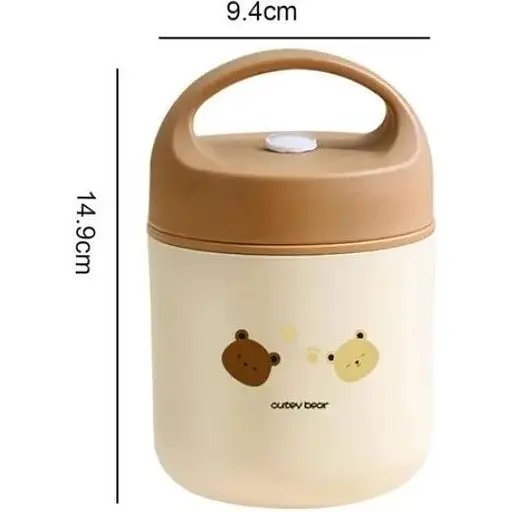 Термос для їжі - ланчбокс FOOD 0,49л харчовий термос з контейнером beije green - фото 5