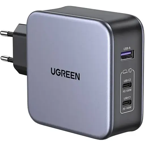 Зарядний комплект блок і кабель 3 порти USB (2хUSB-C+USB-A) Ugreen CD289 140W Gan (90549) - фото 1