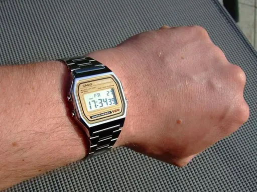 Оригинальные японские мужские часы наручные стальные стильные оригинал Casio Collection A158WEA-9EF - фото 3