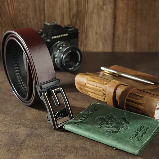 Ремінь шкіряний Vintage чоловічий 115х3,4 см acs0014908 - фото 5