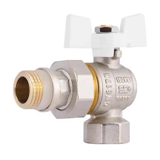 Кран кульовий з американкою SD з антипротіканням кутовий 1/2"зв PN40 SD901NW15PN40 - фото 1