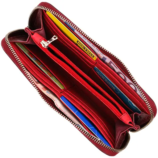 Кожаный женский кошелек Grande Pelle 19.5х9.7х2 см acs0027011 - фото 5