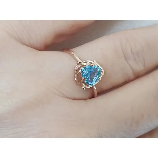 Золотое кольцо с топазом. 11847 18 - фото 6