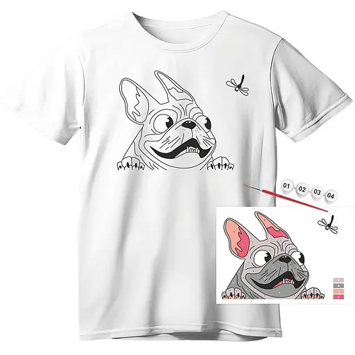 Набір футболка-розмальовка Rosa Talent Мопс бавовна 100% розмір S