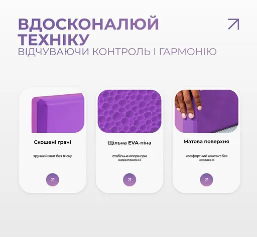 Блок для йоги EasyFit Polarity рadma (EF-1821-VP) - фото 5