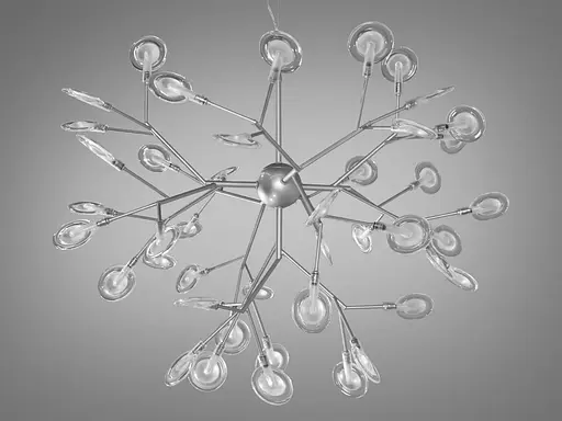 Очаровательная, стильная люстра подвесная "Светлячок", 45 ламп, хром сатин - фото 2