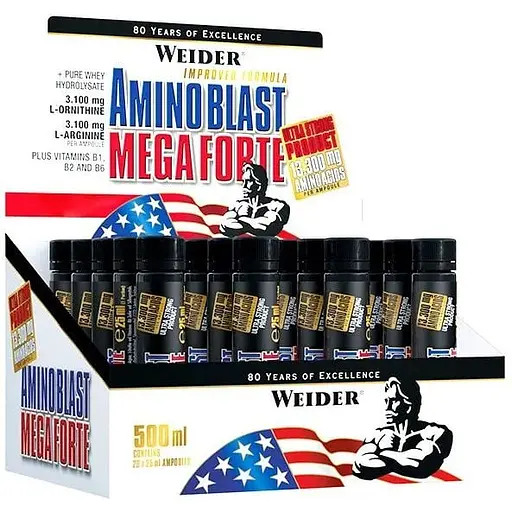 Амінокислота Weider Amino Blast Mega Forte, 20*25 мл яблуко-вишня