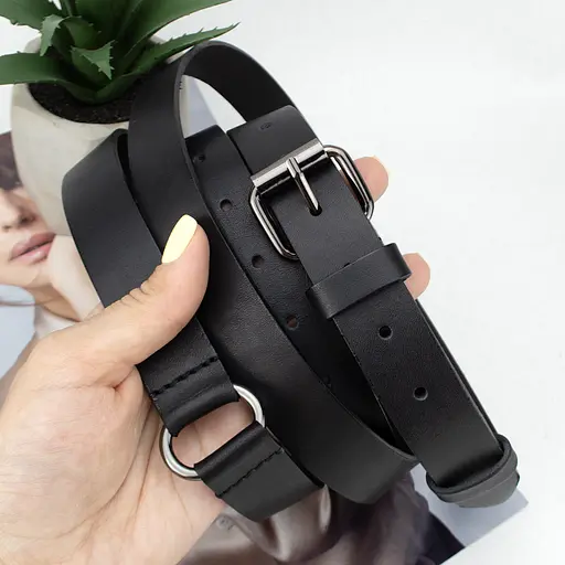 Ремінь жіночий шкіряний у два обороти SF-2501 чорний (180-250 см) - фото 8