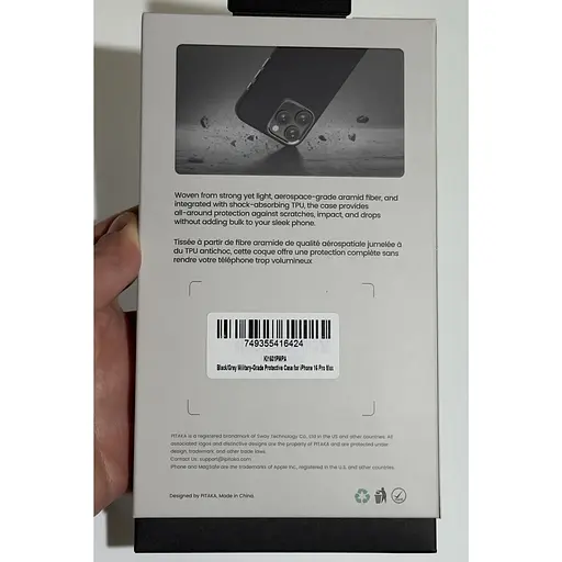 Оригінальний протиударний чохол Pitaka Military-Grade Protective Summa Case для iPhone 16 Pro Max 600D Black/Grey (KI1601PMPA) - фото 8