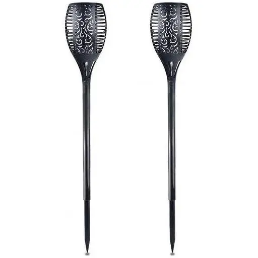 Садовый светильник Solar flame led light sensor activated 48см 600мАч Водонепроницаемый фонарь факел 2шт Black - фото 1