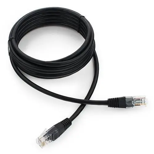 Патч-корд 3 м, UTP, черный, Cablexpert, Cat.5e, CCA, PVC (PP12-3M/BK)