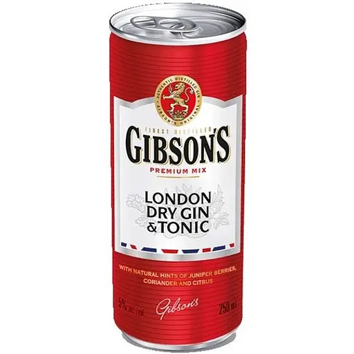 Напiй алкогольний Gibson's London Dry Gin & Tonic 5% 0.25 л