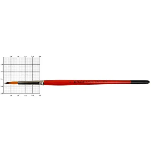 Пензель синтетика кругла Carrot 1097R № 4 коротка ручка Kolos