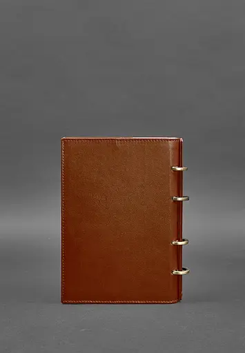 Шкіряний блокнот на кільцях (софт-бук) 9.0 з твердою коричневою обкладинкою - фото 6
