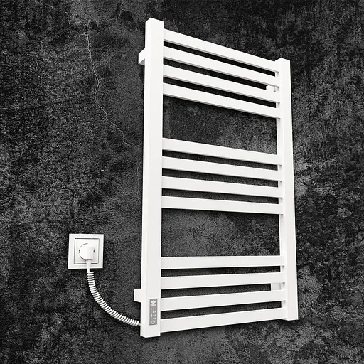 Електрична рушникосушарка Kosser Герда 800x500 EL тайм. білий ДГ02ELW, Білий матовий, Ліве - фото 1