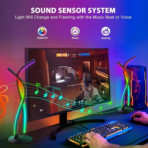 Сучасна світлодіодна настільна лампа Wefomey, RGBWIC Ambiance - фото 5