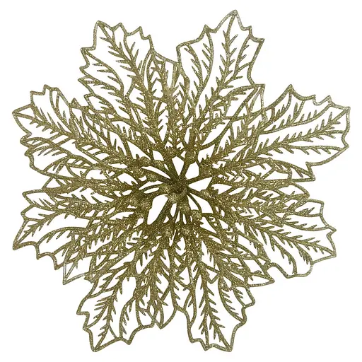 Ялинкова іграшка MIS LT Квітка Різдвяник павутинка-2 17х17х4 см золотий - фото 1