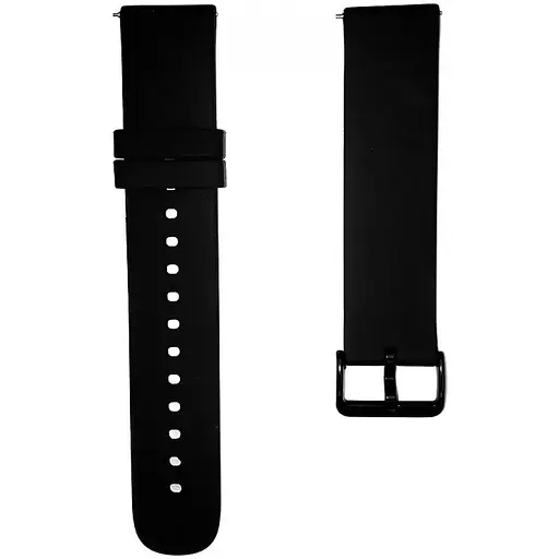 Ремінець силіконовий Tamister для годинника 20 мм Type A чорний, пряжка - чорна