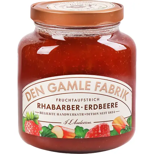 Джем Den Gamle Fabrik з ревенем та полуницею 380 г