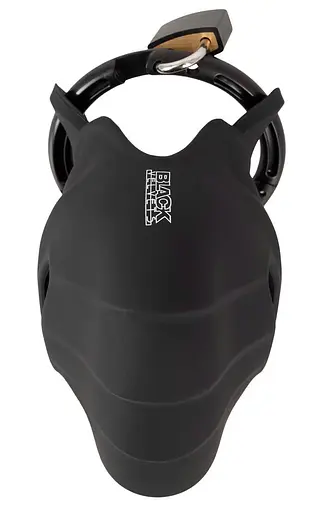 Мужской пояс верности Black Velvets Cock & Ball Cage 10 см черный - фото 8